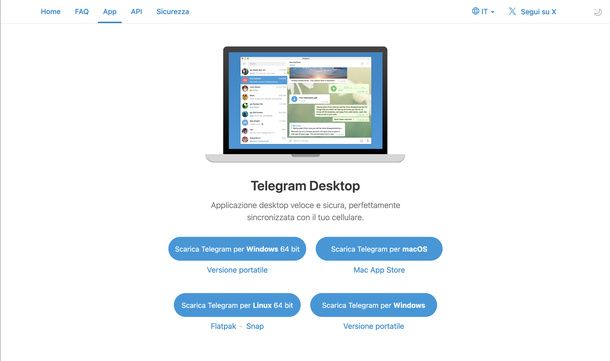 Scaricare Telegram Desktop PC