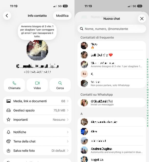 stati testuali WhatsApp