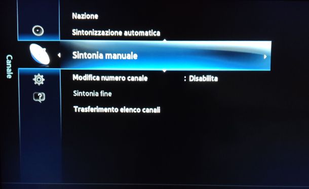 sintonizzazione manuale