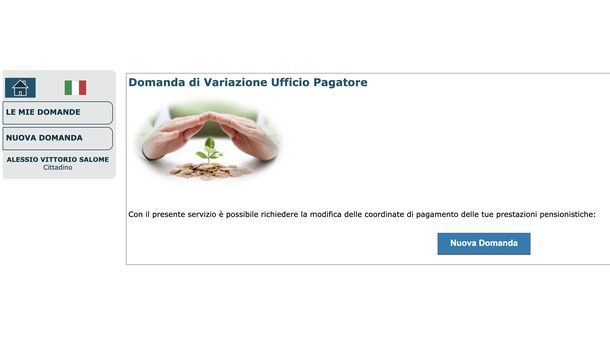 Domanda variazione IBAN pensione INPS Mac