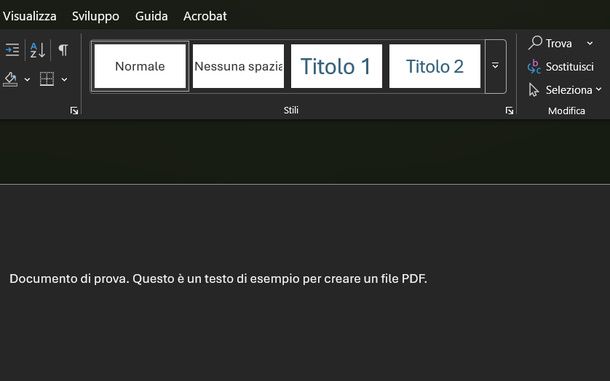 Applicare stili titolo Microsoft Word Windows