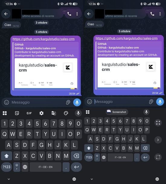 Digitare lettere tastiera Android