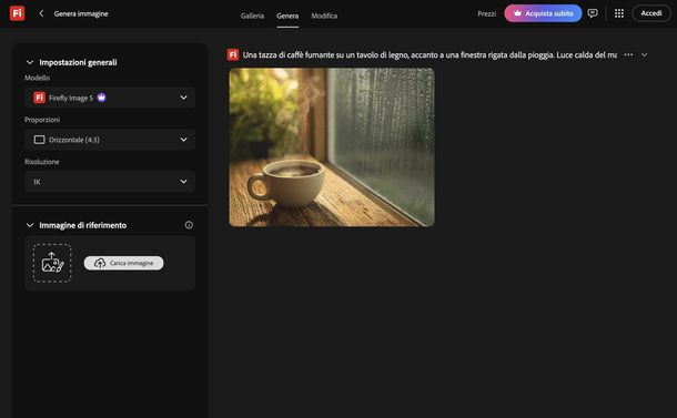 Generare immagini con Adobe Firefly