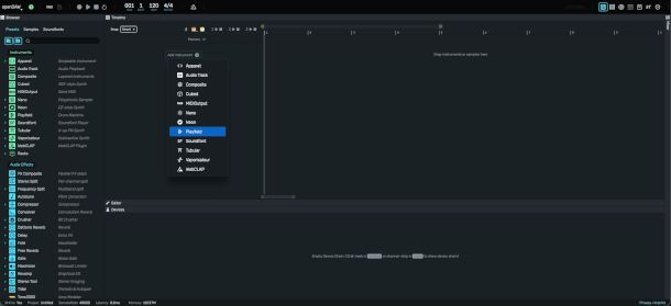 interfaccia openDAW