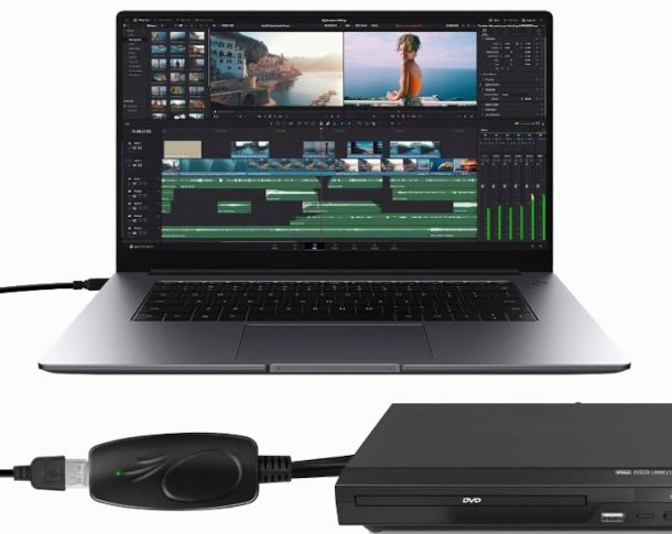 scheda acquisizione video collegata a lettore DVD e PC