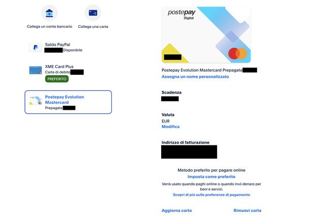 Gestire Postepay collegata Wallet PayPal PC