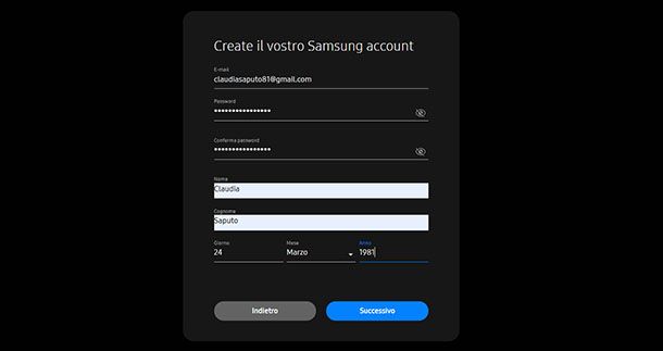 Account Samsung