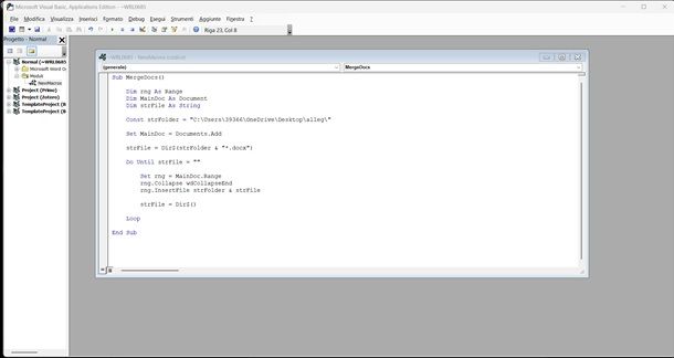 visual basic word
