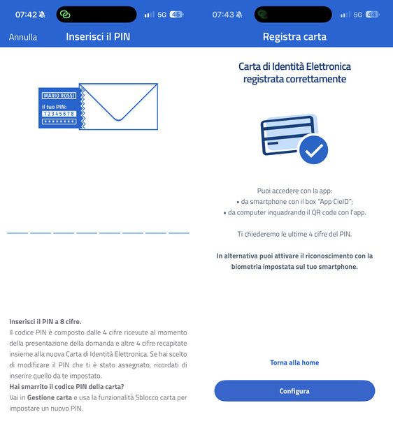 Registrare CIE CieID iPhone