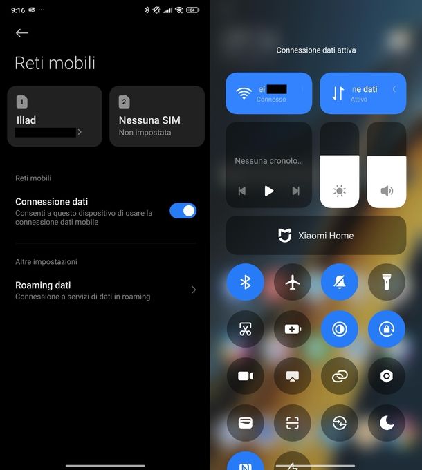 Attivare connessione dati Xiaomi