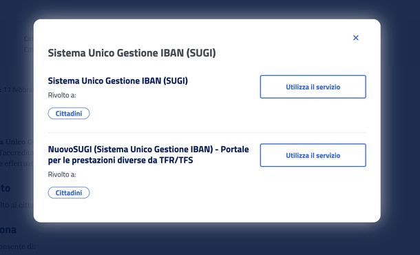 Scegliere NuovoSUGI sito INPS Mac
