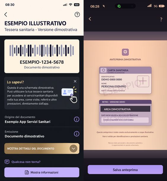 Tessera sanitaria digitale smartphone