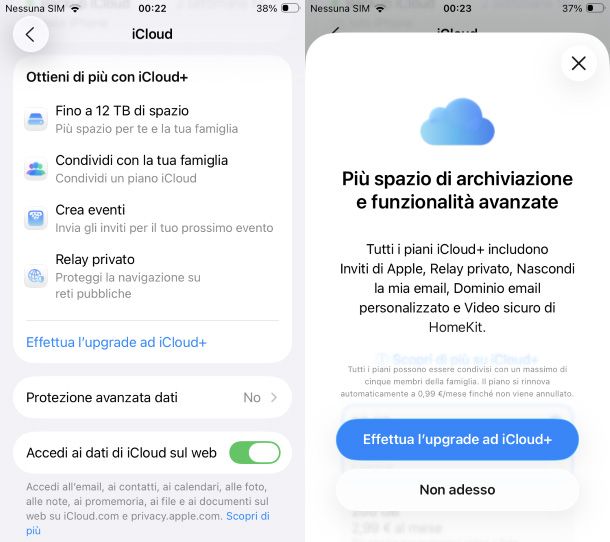 Abbonamento iCloud