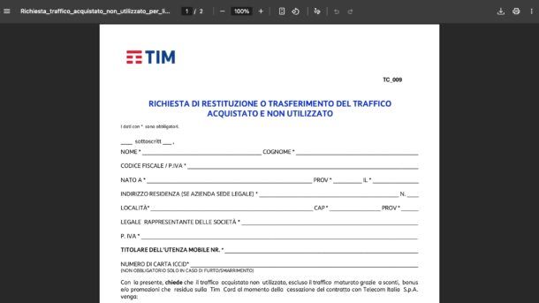 Disdetta TIM mobile ricaricabile