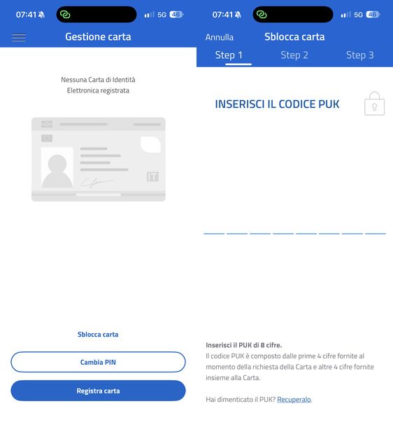 Sbloccare CIE con PUK CieID iPhone