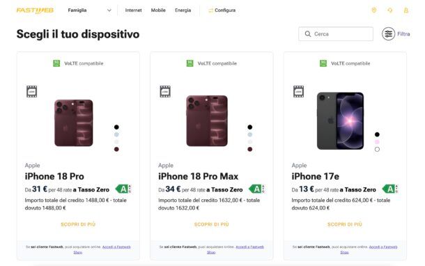 Offerte Fastweb iPhone