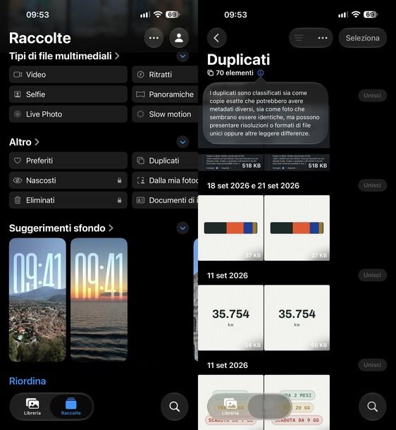 Aprire album duplicati su iPhone