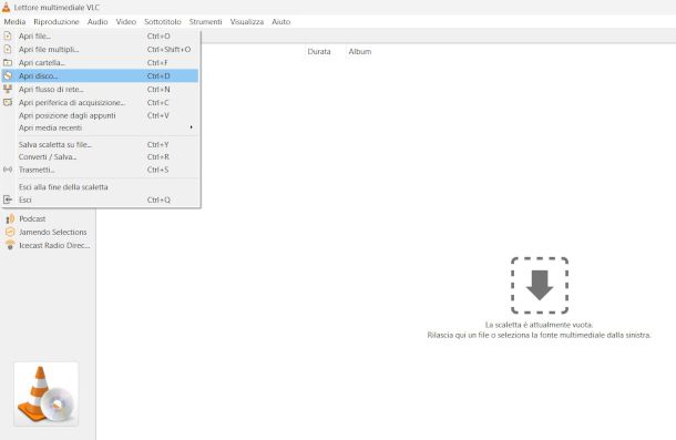 interfaccia VLC Windows