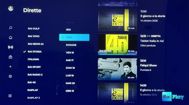 Vedere Rai Storia app RaiPlay Smart TV LG