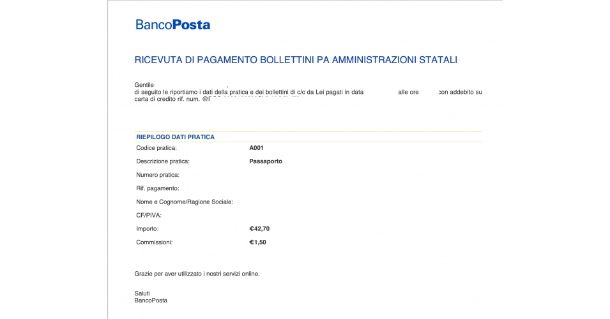 Come scaricare bollettino TD 674 passaporto 2