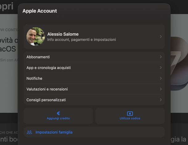 Aprire app e cronologia acquisti App Store Mac