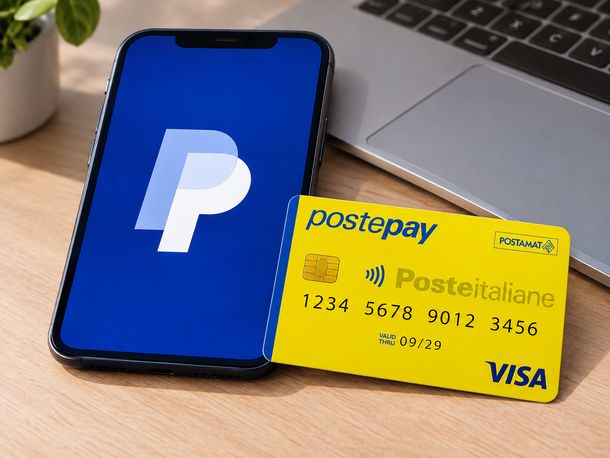 Carta Postepay e logo PayPal