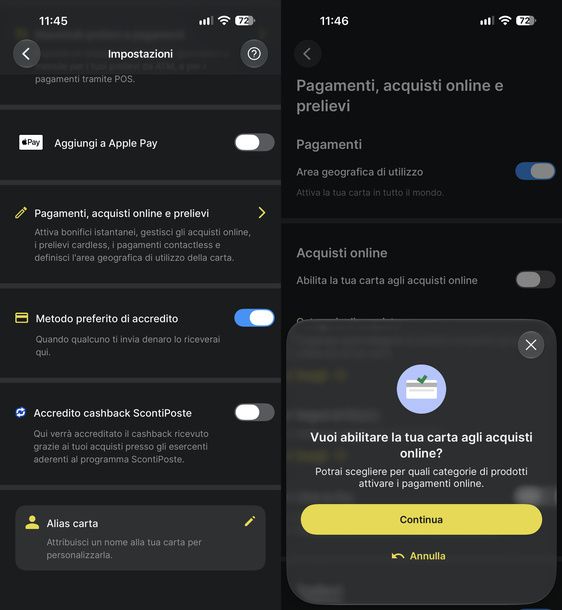 Abilitare carta Postepay acquisti online smartphone