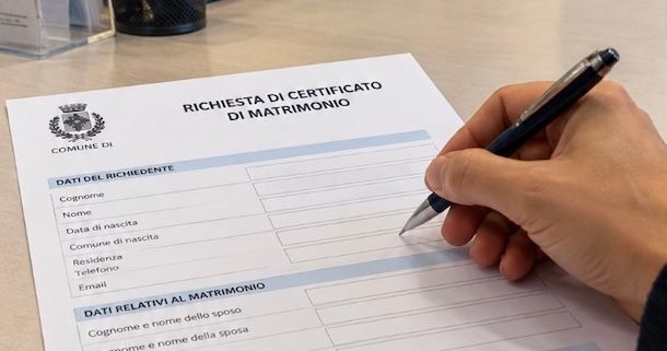 Certificato matrimonio