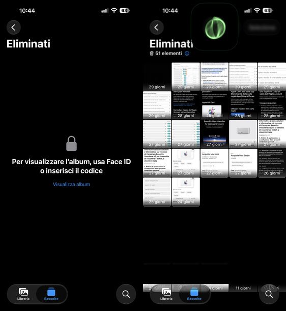 Sbloccare album eliminati con Face ID su iPhone