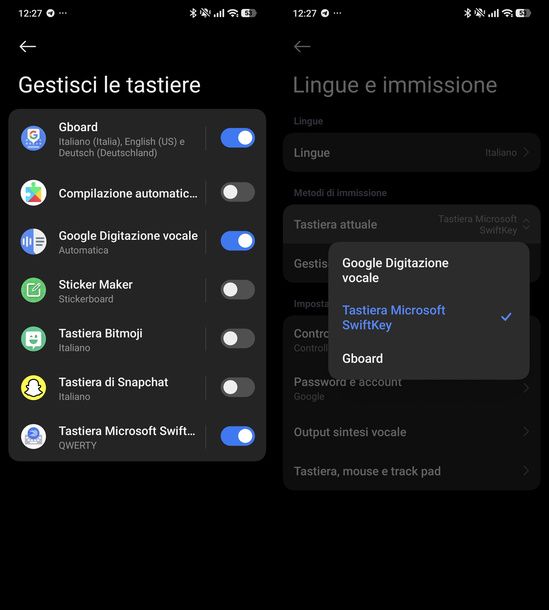Attivare e scegliere tastiera Android