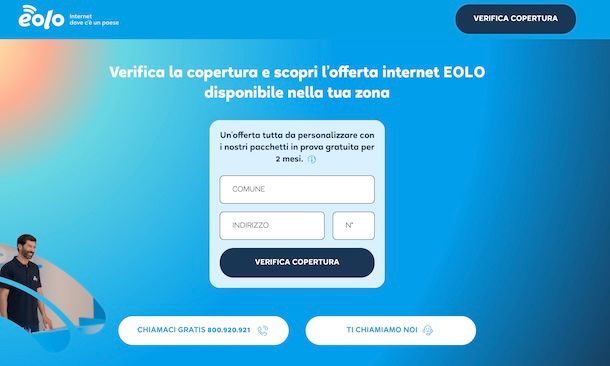 EOLO verifica copertura Internet