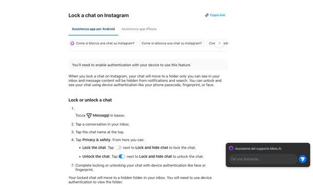Bloccare chat Instagram Centro assistenza
