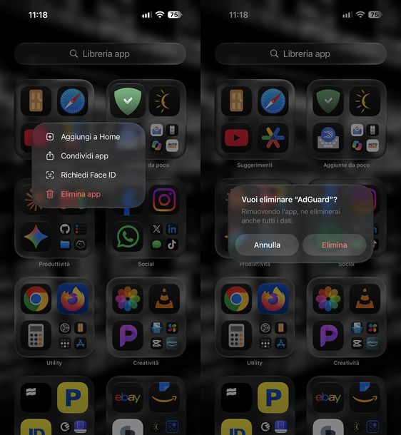 Disinstallare adblocker Safari iPhone