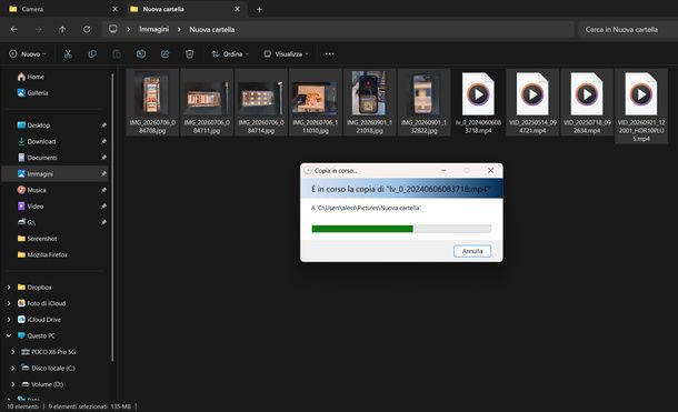Copiare foto dal cellulare al PC Windows