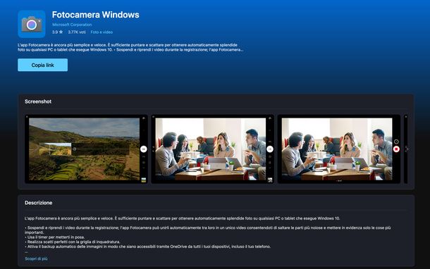 App Fotocamera Windows