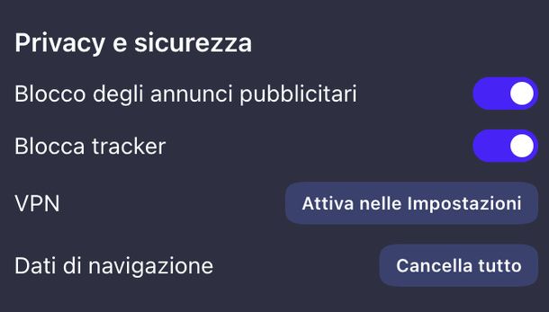 Disattivare blocco annunci pannello rapido Opera computer