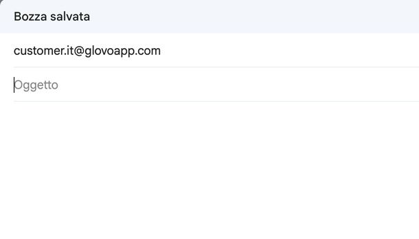Scrivere email Glovo
