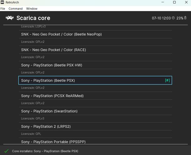 Scaricare core Beetle PSX RetroArch Windows