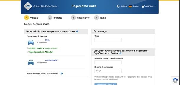 pagamento bollo