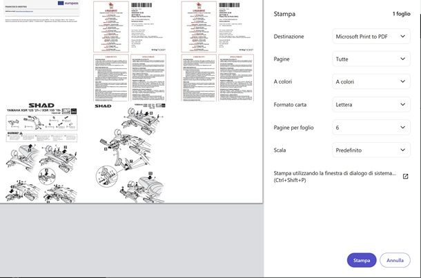 Come stampare più PDF insieme