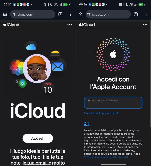 iCloud sito