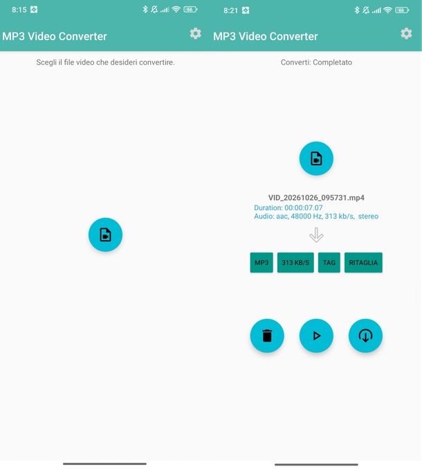 app Android conversione video in audio