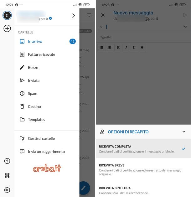 App Aruba PEC