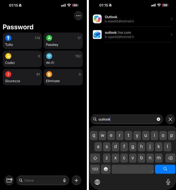 Come faccio a vedere la password della mia email sul telefono iPhone