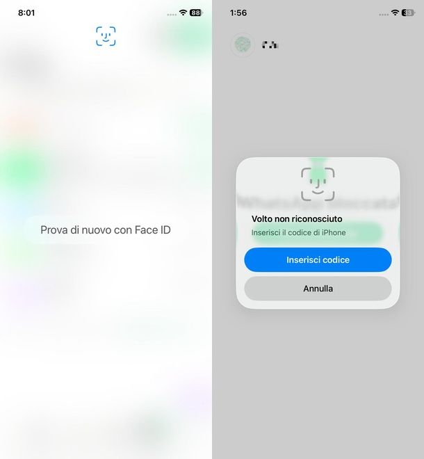 WhatsApp sblocco senza Face ID