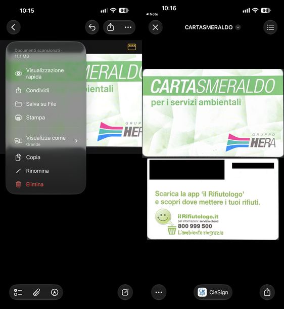 Salvare PDF fronte retro iPhone