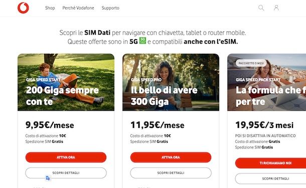 Offerte Vodafone solo dati