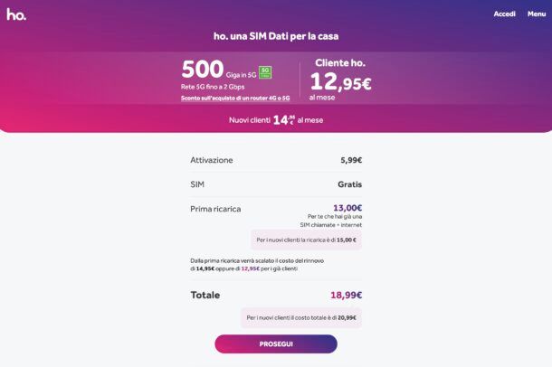 Offerta solo dati 5G