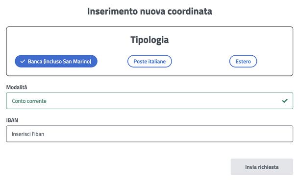 Inserire nuovo IBAN NuovoSUGI INPS Mac