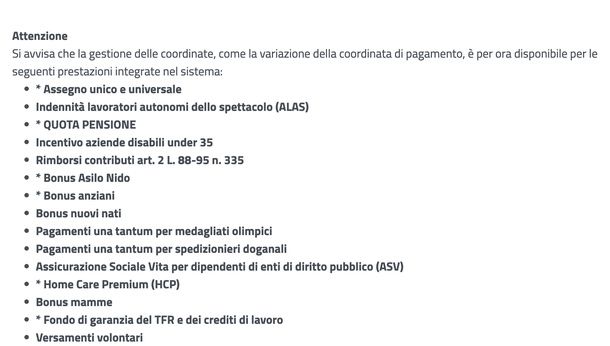 Prestazioni gestite NuovoSUGI INPS Mac